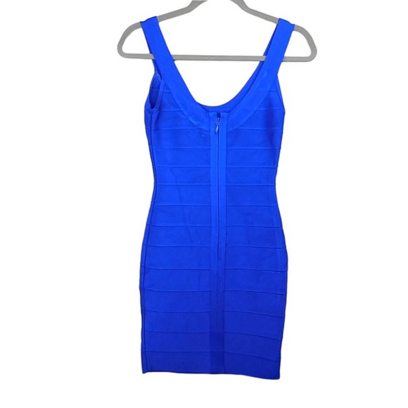 EUC Authentic Herve Leger Sydney Royal Blue Sleeveless Mini Bandage Dress Size S - Picture 2 of 7